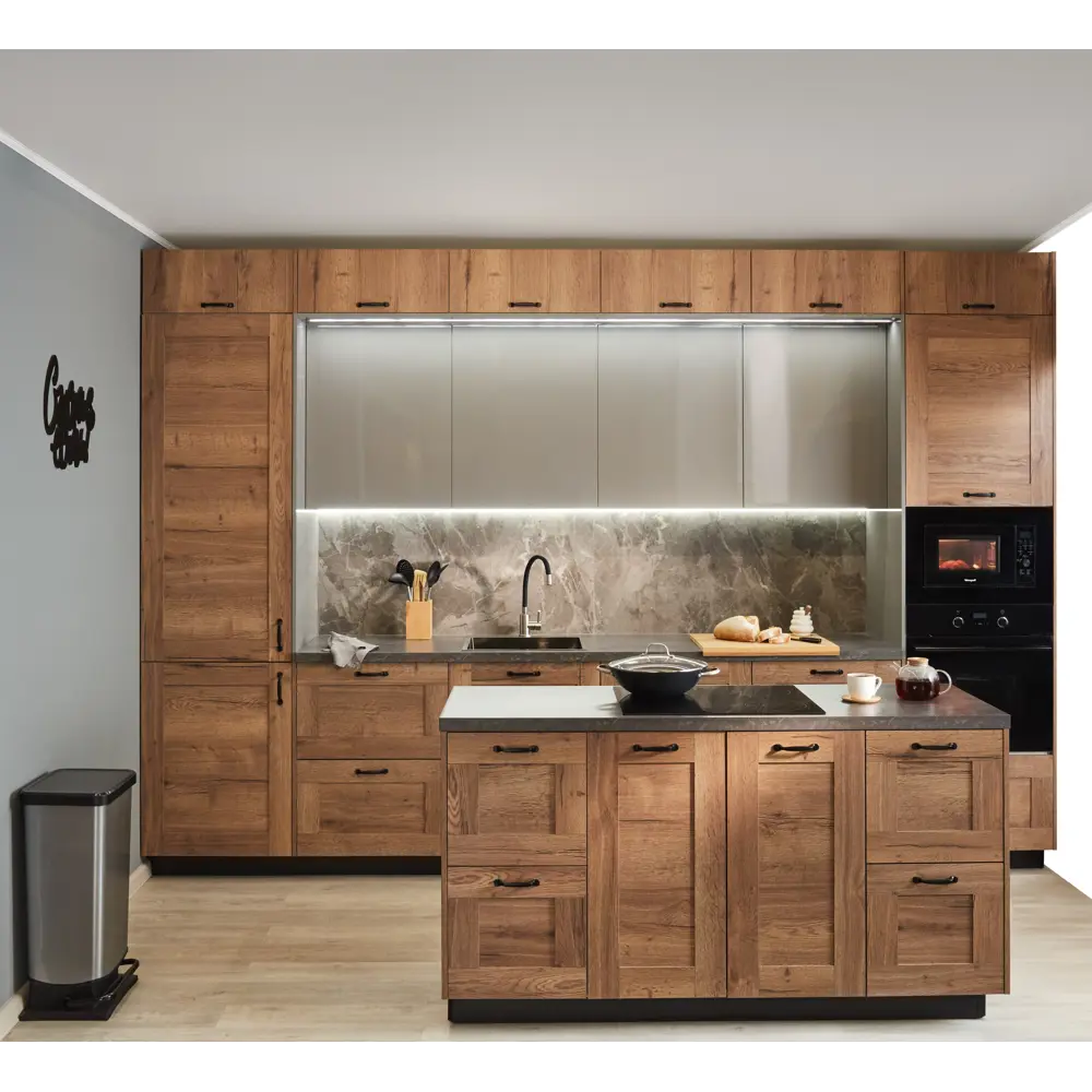 Фасад для кухонного ящика Delinia ID Рошаль 59.7×12.5 см в цвете тёмное дерево 86881109 STLM-0867539 - Вид №6