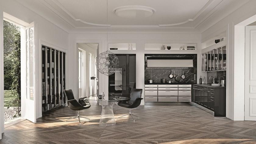 SieMatic Лакированная кухня / высокие стальные агрегаты и стенка с никелированной рамой sun-id-1485340 - Вид №2