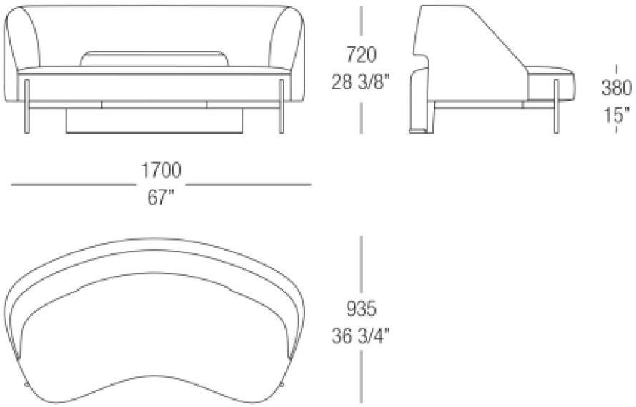 MisuraEmme Изогнутый диван из ткани Misuraemme sun-id-1361926 - Вид №11