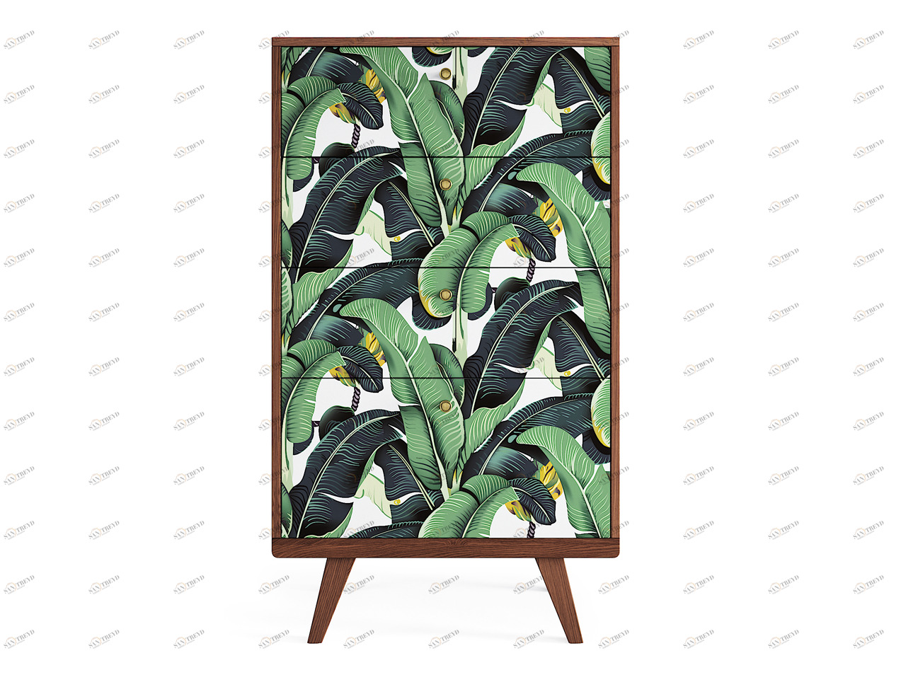 Комод высокий с рисунком "Принт 025" Thimon THE IDEA КОМОДЫ THIMON 209992 Зеленый;коричневый;разноцветный 