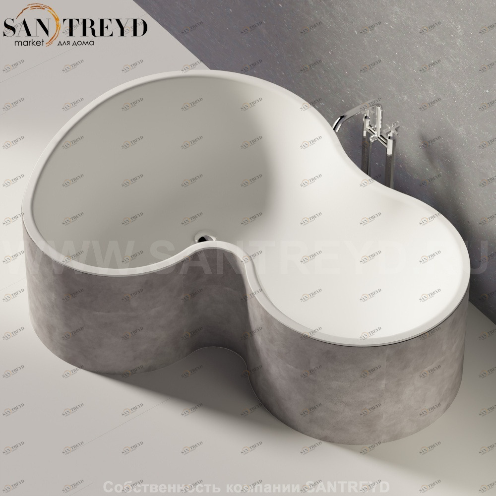 Ванна свободностоящая DR серая глина Agape AVAS1089ZL0