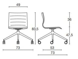 Офисное кресло из искусственной кожи с 4 спицами