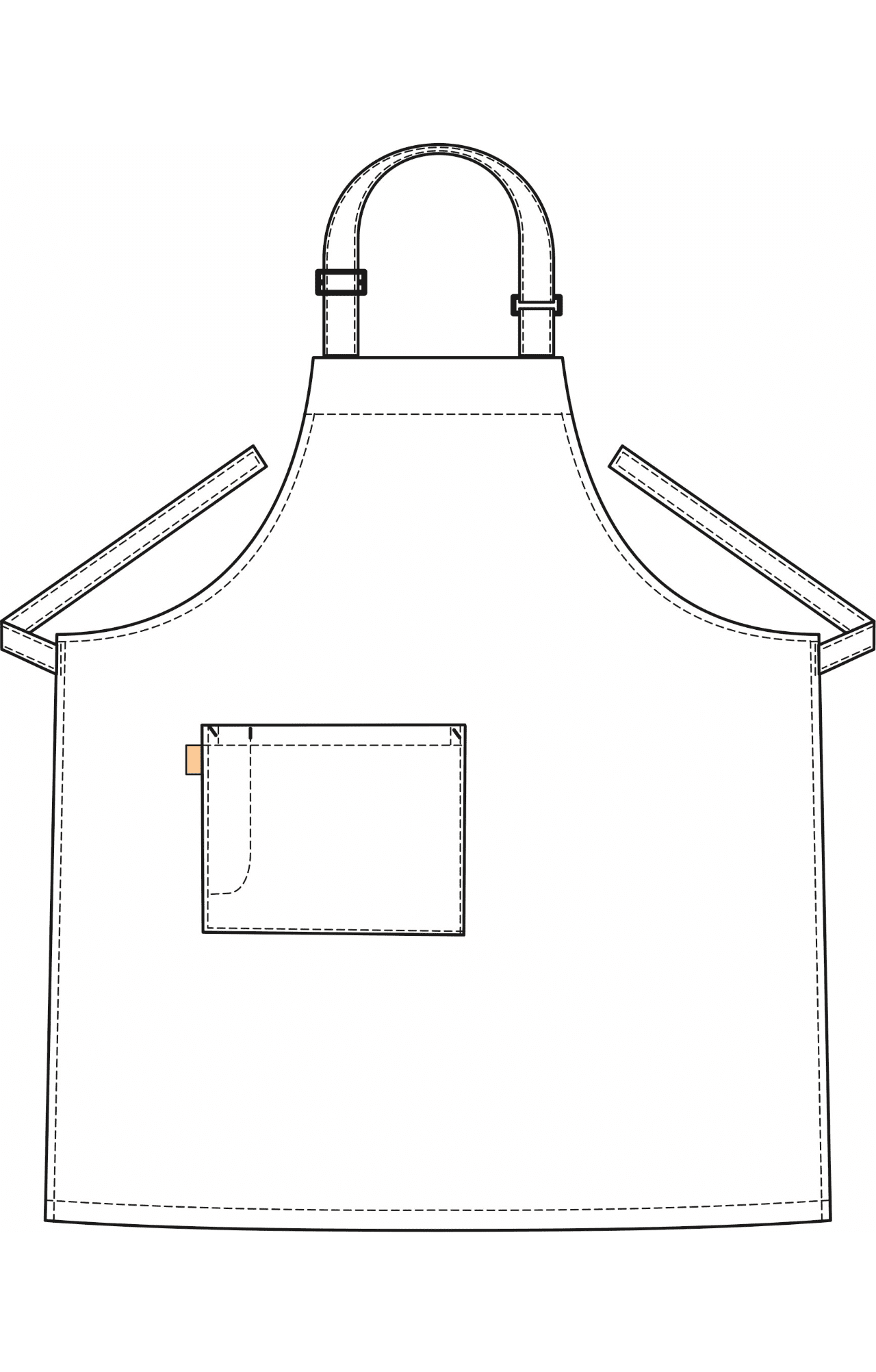 60127 Фартук с нагрудником dark green (темно-зеленый) HORECA  Одежда для официантов  размер  - Вид №2