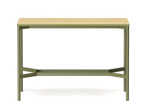 Высокий прямоугольный стол для совещаний из стали и дерева