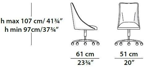 BAXTER Поворотное офисное кресло из кожи с 5-ю спицами и колесами Decor sun-id-1403455 - Вид №2