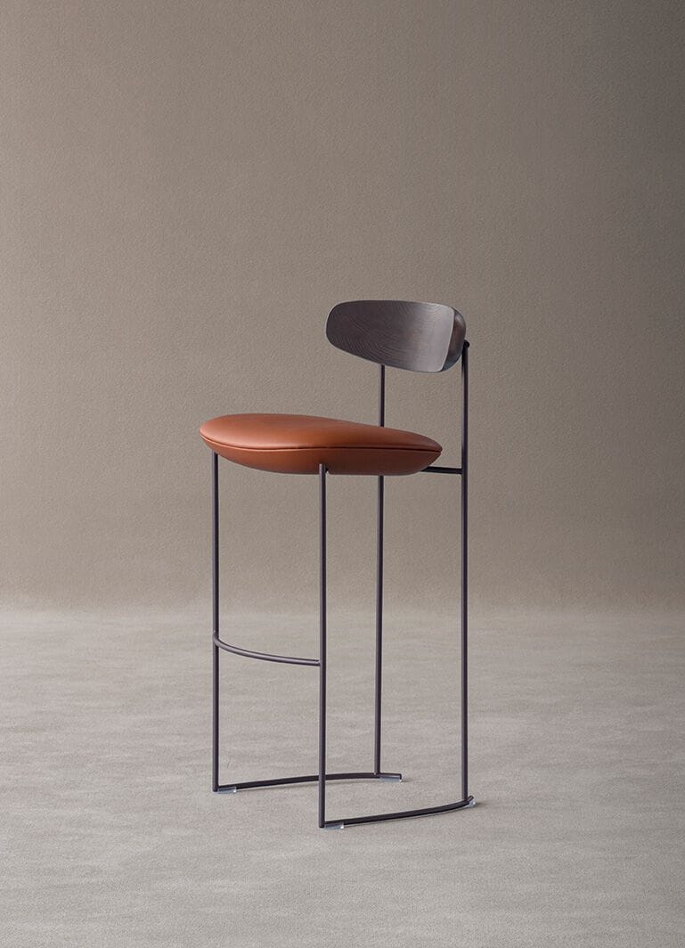 Табурет с металлическим каркасом и тканевым сиденьем Potocco Keel ARCH-00080159 - Вид №3