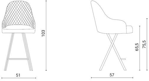 Ozzio Italia Высокий табурет, обитый кожей  S506  - Вид №1