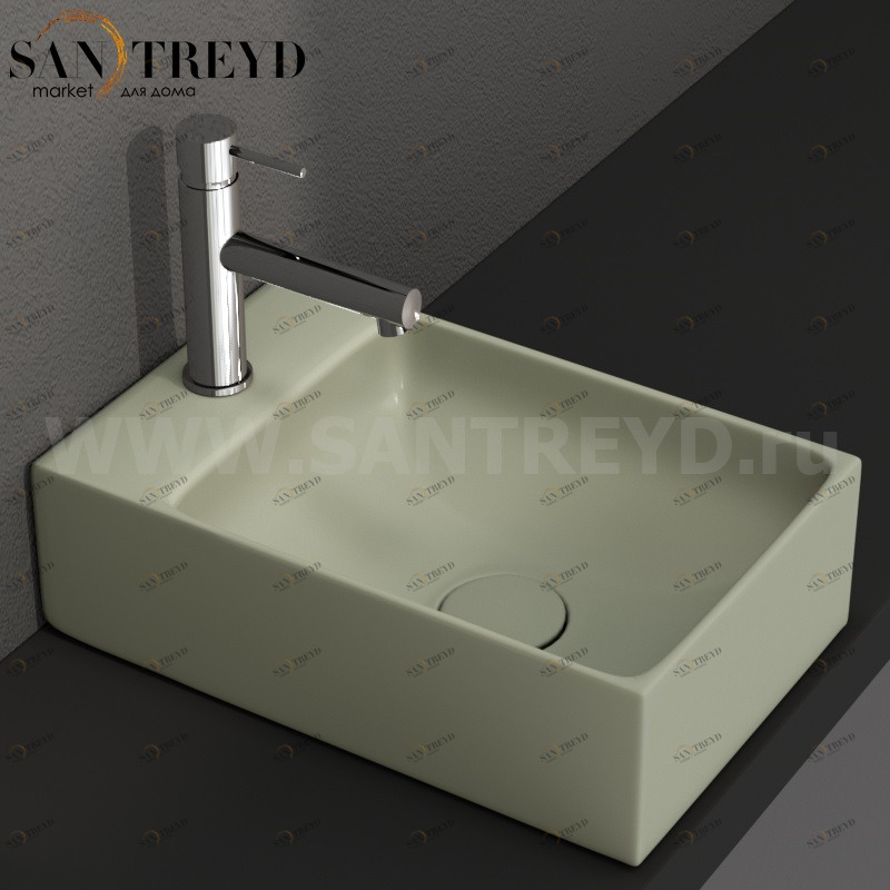 B6R40LI Подвесная раковина настенная прямоугольная Ceramica Globo T-EDGE