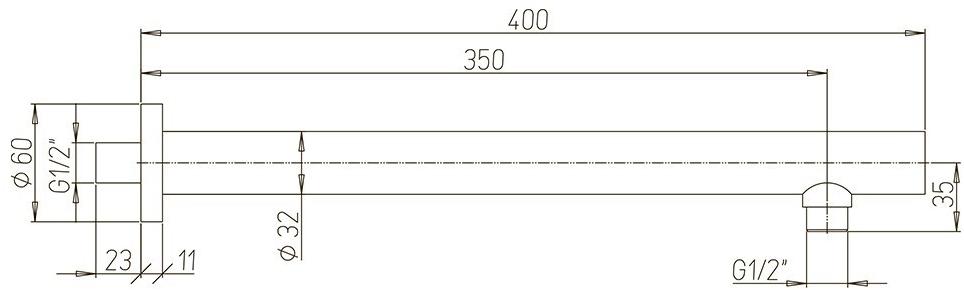 Paini - 50CR745T440BI настенный кронштейн для верхнего душа  - Вид №2