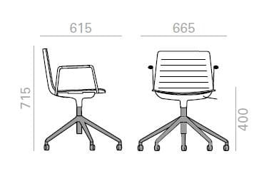 Офисное кресло с регулируемой высотой и колесами с 5 спицами Andreu World Flex Chair ARCH-00055757 - Вид №2