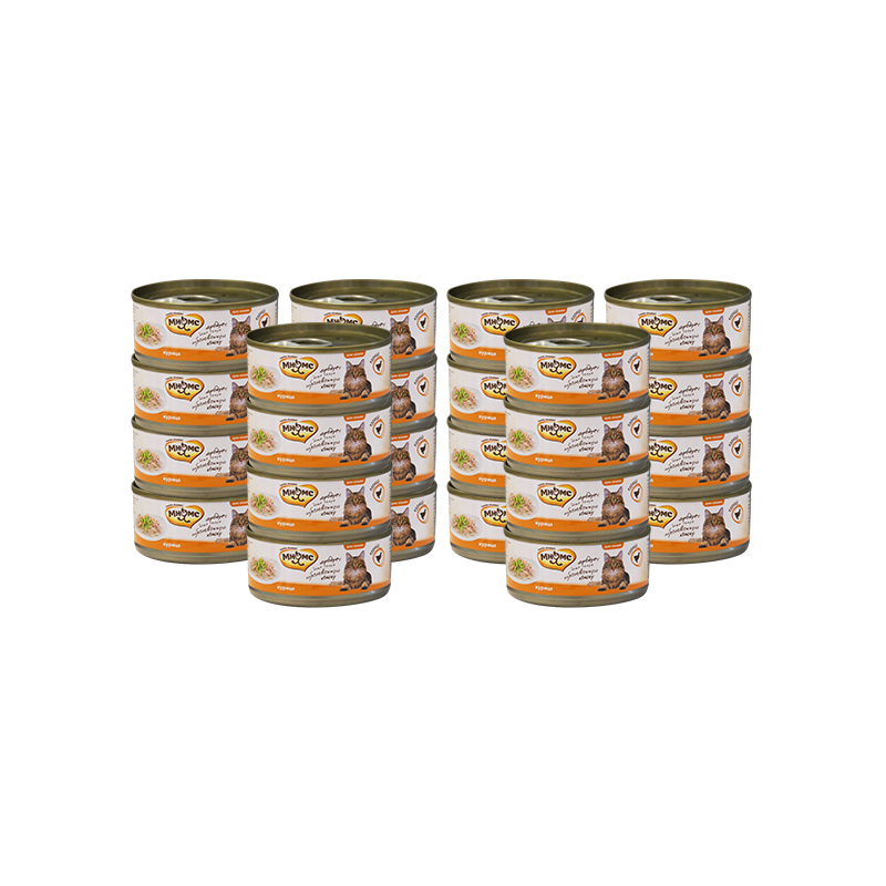 ПР0030891*24 Корм для кошек Курица в нежном желе конс. 70г (упаковка - 24 шт) МНЯМС 