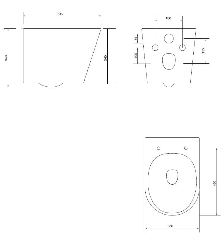 Керамический подвесной туалет без бриды OMNIRES Тампа ARCH-00014225 - Вид №2