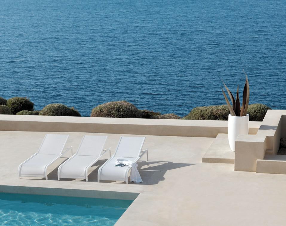 Лежак белый f8 текстиль белый Manutti Latona MNST919 - Вид №2