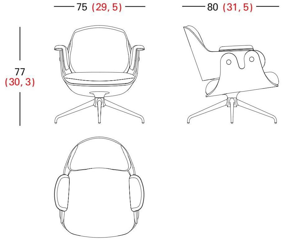 BD Barcelona Design Кресло поворотное с 4-мя спицами Showtime sun-id-1410701 - Вид №16