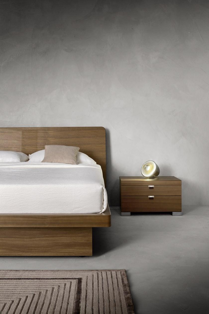 ZANETTE Прямоугольная прикроватная тумбочка из орехового лака с ящиками sun-id-1361774 - Вид №4