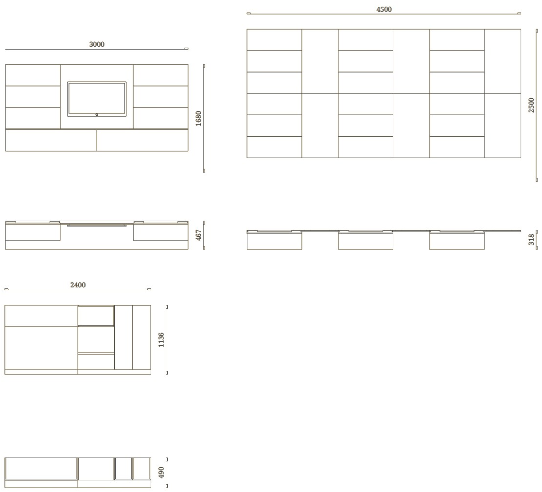 Febal Casa Оборудованная лакированная стена с тумбой под телевизор sun-id-1375628 - Вид №5