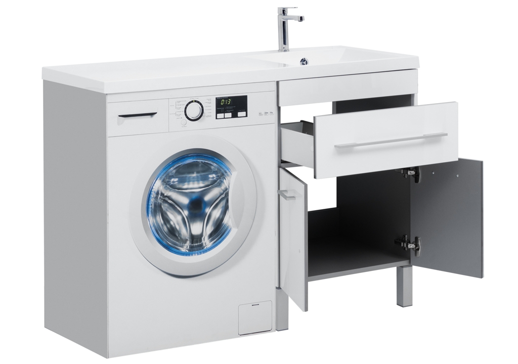 Тумба с раковиной Aquanet Верона 120 R белый (напольная, 1 ящик, 2 дверцы) 0018250700239568 - Вид №1