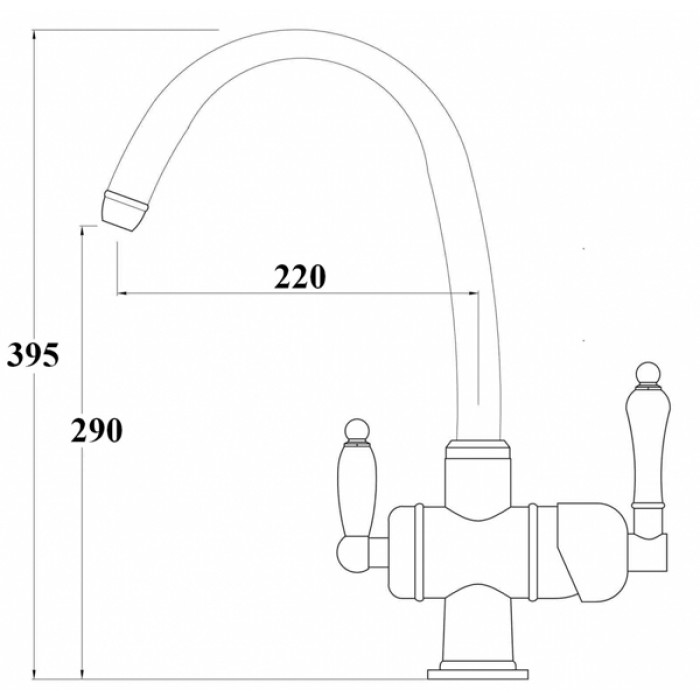 Zorg ZR 329 YF Nickel Смеситель для кухни Zorg 395х220  - Вид №2