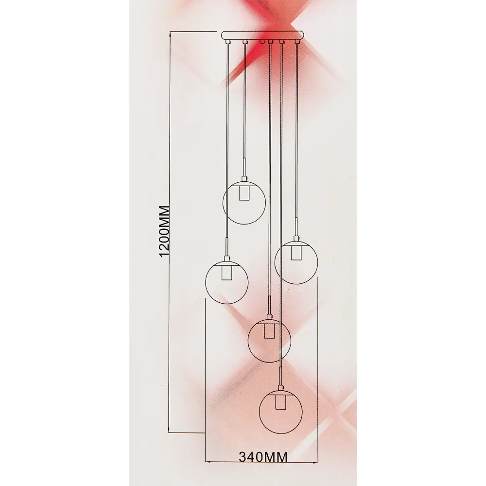 Люстра SCHAFFNER Donne - 5-рожковая подвесная для низких потолков 87460771 STLM-0073913 - Вид №9