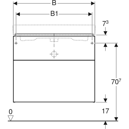 841392000 Шкафчик для раковины Geberit iCon, с двумя выдвижными ящиками Geberit  - Вид №3