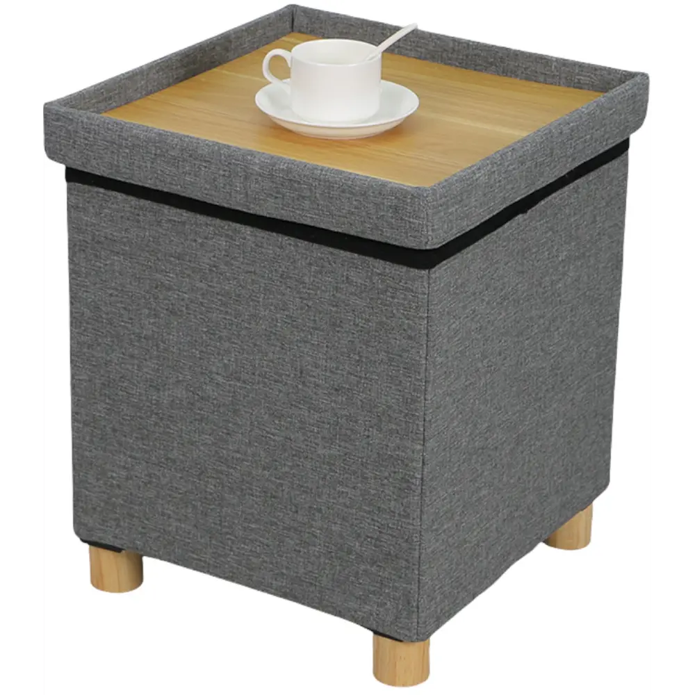 Пуф-столик складной 38x38x43 см цвет серый DREAM RIVER STLM-2064920 - Вид №4