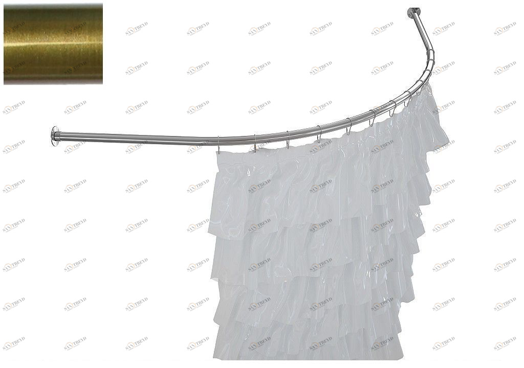 Карниз для ванны Aquanet Flores полукруглый 150x150 бронза 00241507