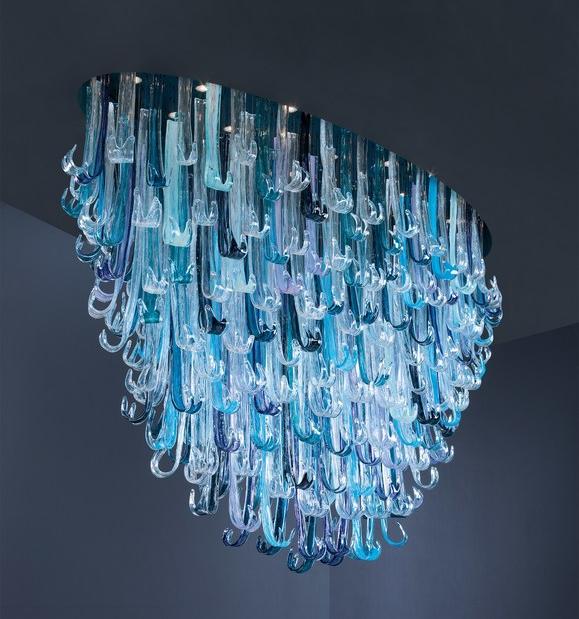 Serip Стеклянный потолочный светильник ручной работы Geyser Pl379/22 - Вид №1