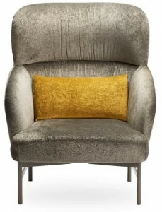 ROSSIN Кресло из акриловой ткани с подлокотниками с высокой спинкой Kamal metal