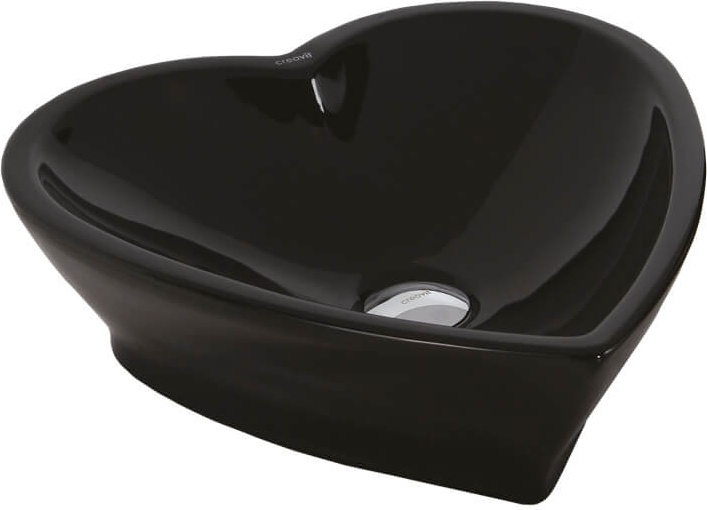 TP149-00SI00E-0000 Раковина TP149.4 сердце ЧЕРНАЯ Creavit 