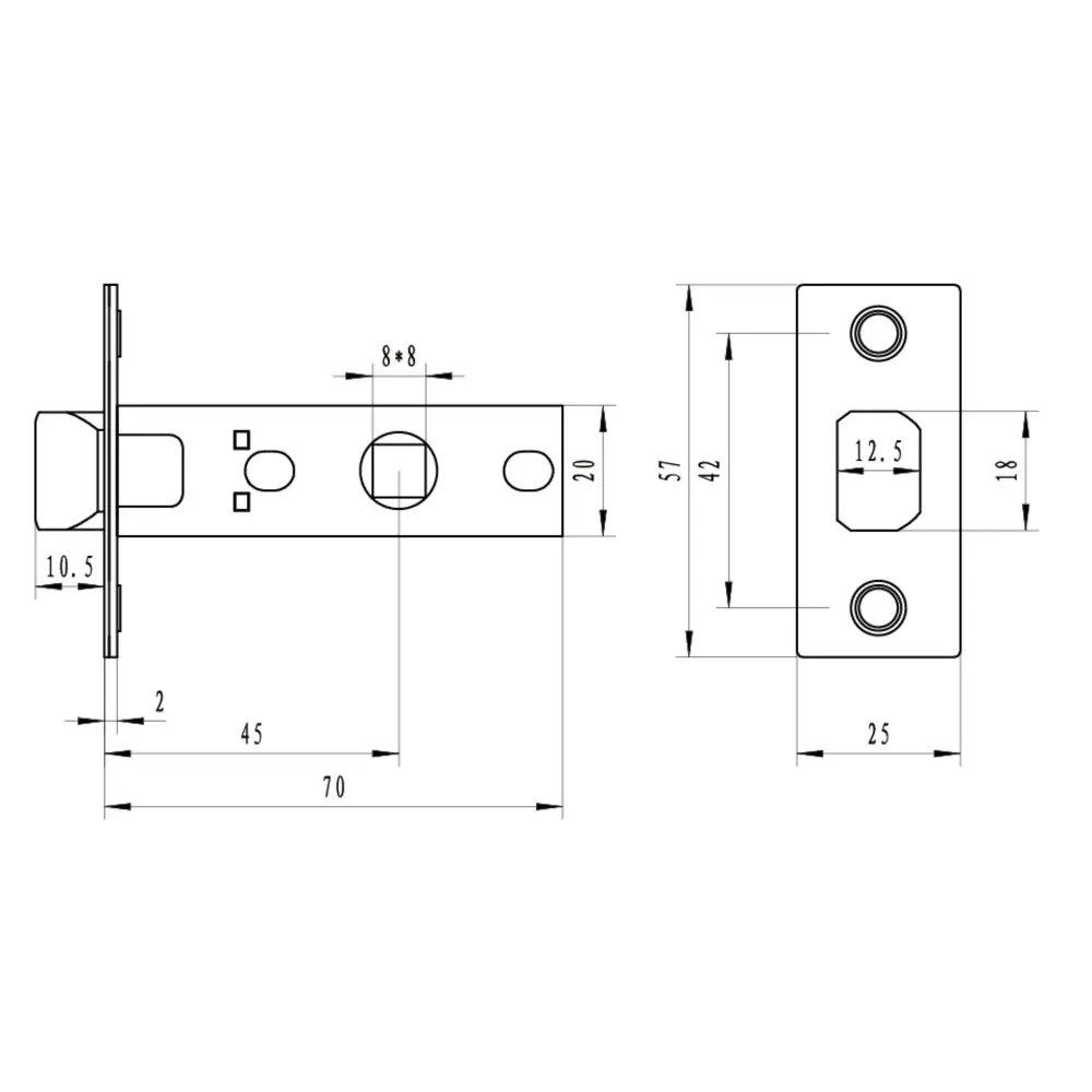 Защёлка межкомнатная EDS-6-45 сталь/пластик цвет матовый хром 18744041 STLM-2023459 EDSON  - Вид №5