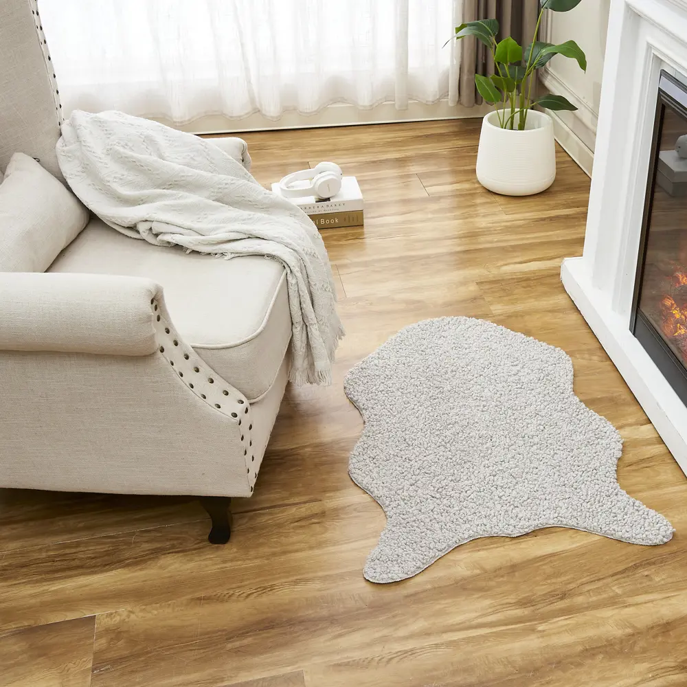 Ковер-шкура Teddy 60x90 см полиэстер цвет серая 89369393 STLM-2097758 Santreyd 