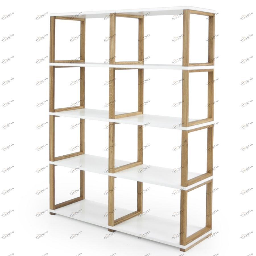 Стеллаж Tenzo Art, 156x120x36 см, дуб, белый 2324001