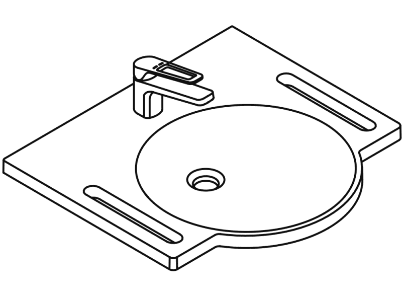 950.19.064 Комплект умывальника и смесителя HEWI Waschtische  - Вид №2