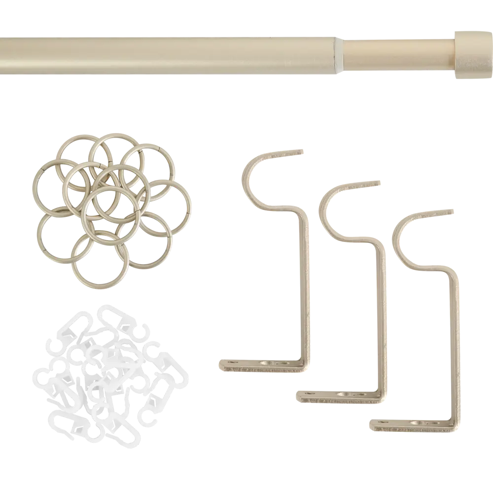 Карниз однорядный раздвижной d19/16 мм заглушка 160-320 см цвет сталь ORBIS STLM-2166553 - Вид №1