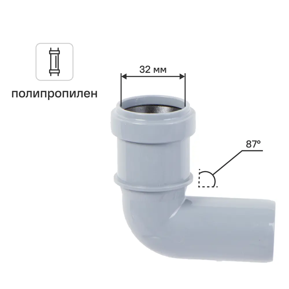 Отвод Pro Aqua 32x87° полипропилен STLM-2173331