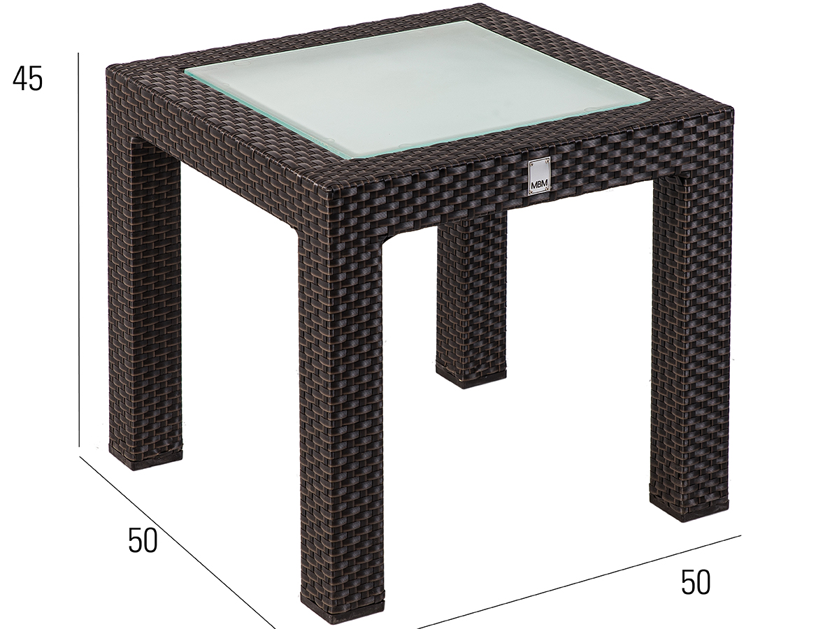 68.00.0106 Журнальный столик Bellini Mocca - стеклянная столешница - 50 x 50 Mbm  - Вид №2