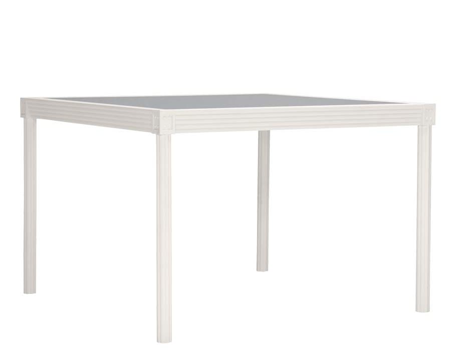 Алюминиевый и стеклянный квадратный обеденный стол JANUS et Cie Quadratl ARCH-00112581