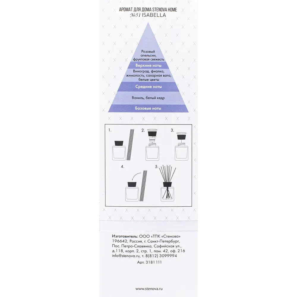Аромадиффузор STENOVA HOME Isabella №51 50 мл с 6 ароматами 89342975 STLM-0838124 - Вид №4