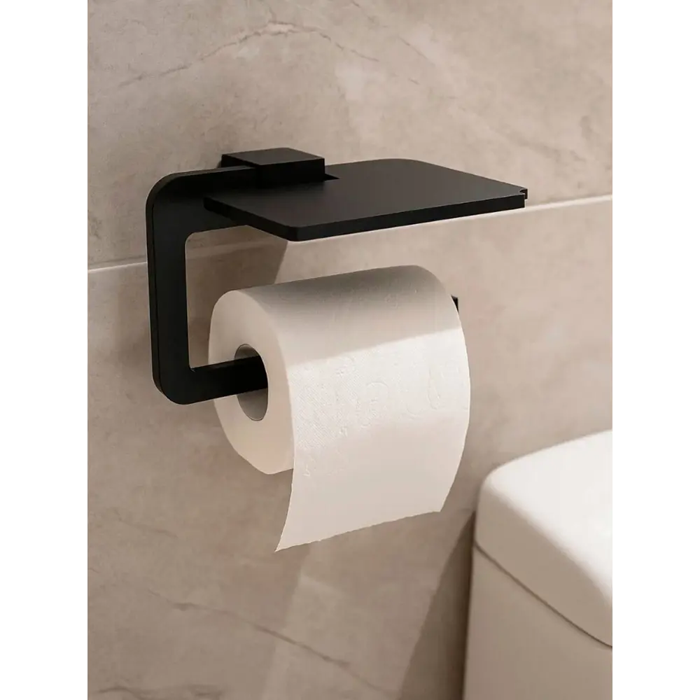Держатель туалетной бумаги полка навес магия металл черный Santreyd STLM-2053551 - Вид №5