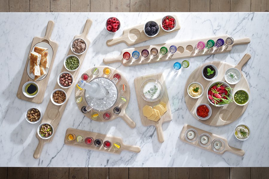 Набор из 6 стопок и деревянной подставки 40 см прозрачное стекло Paddle LSA INTERNATIONAL PADDLE 00-3863074 Прозрачный  - Вид №2