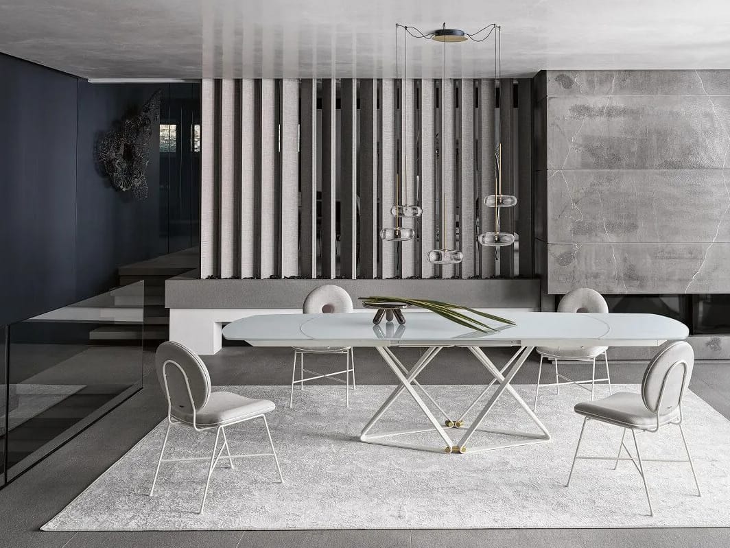 Обеденный стол из стали и дерева Bontempi Casa DELTA ARCH-00002489 - Вид №4