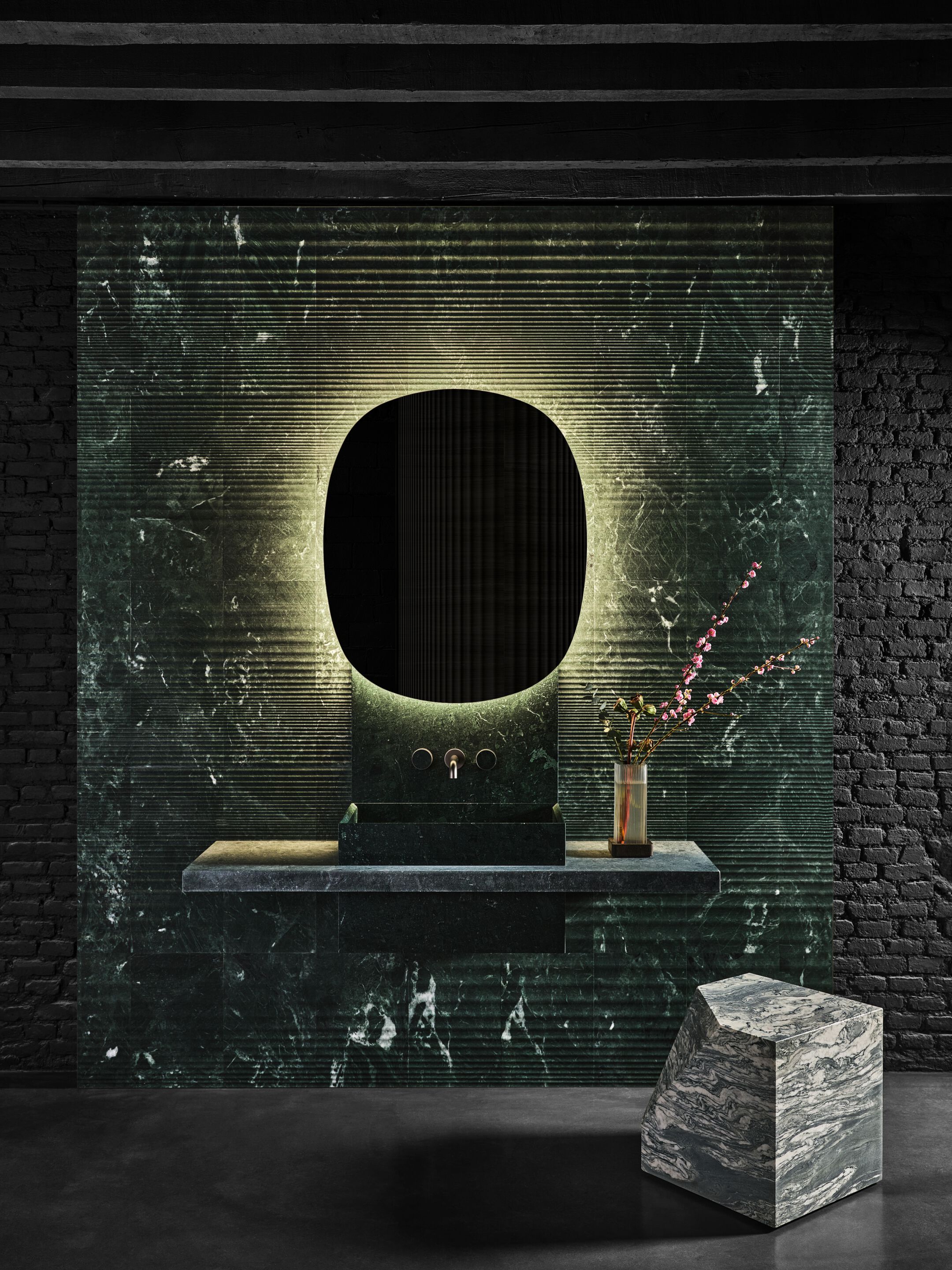 Каменный подвесной шкаф для ванной комнаты Salvatori NEREO ARCH-00116957 - Вид №11