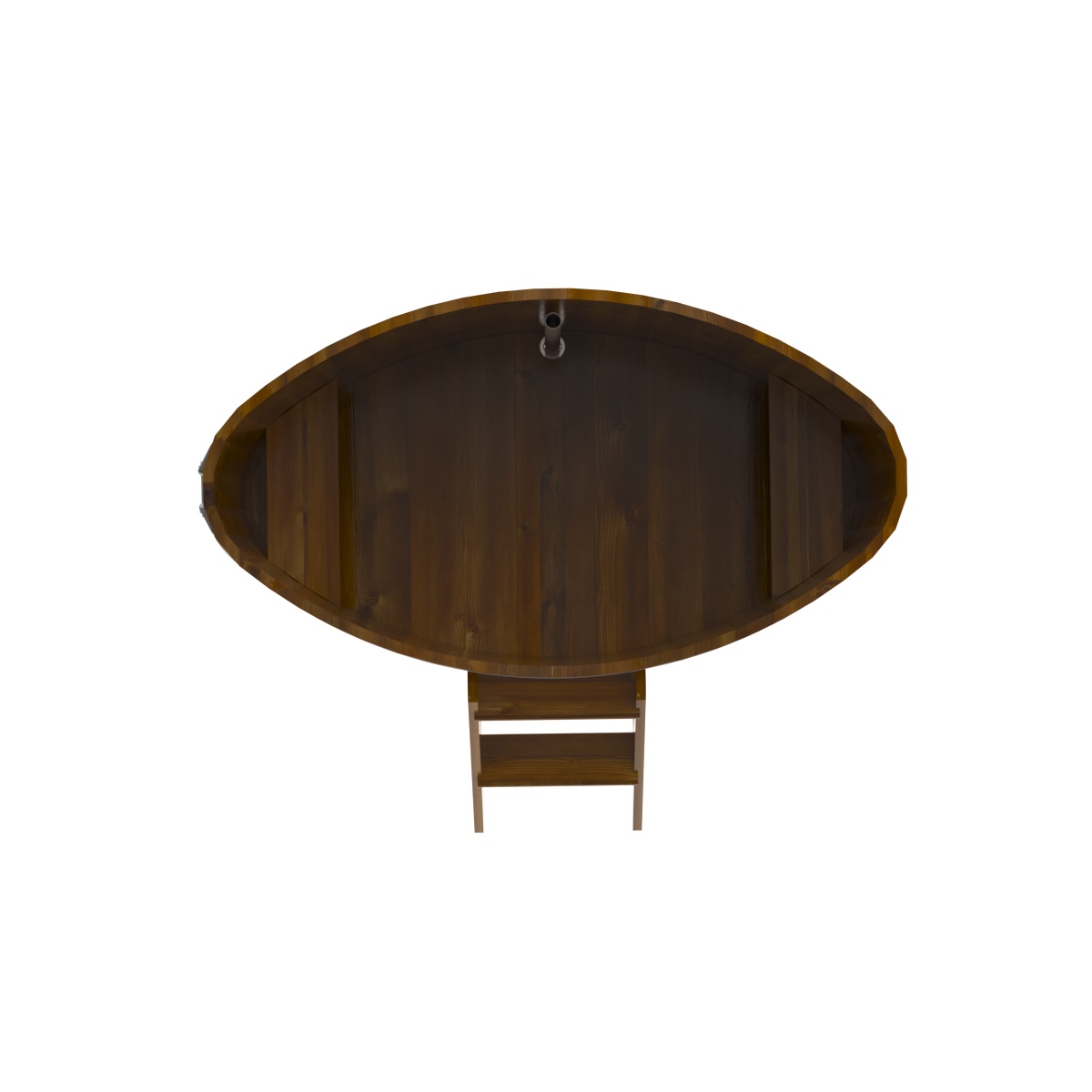 2273 Купель овальная из лиственницы Рустик 0,92х1,66х1,1 морёная Alyarus  - Вид №5