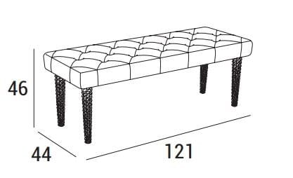 Скамья из ткани без спинки Domingo Salotti Venus-Atlantic ARCH-00133685 - Вид №3