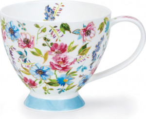 10672767 Dunoon Кружка Dunoon Цветы.Скай 450мл, фарфор, голубая Фарфор костяной
