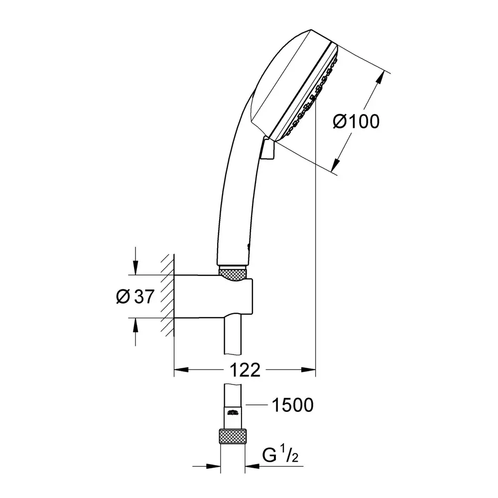 Набор для душа Grohe Tempesta 3 режима шланг 150 см цвет хром 81971388 STLM-2085690 Tempesta Cosmopolitan - Вид №7
