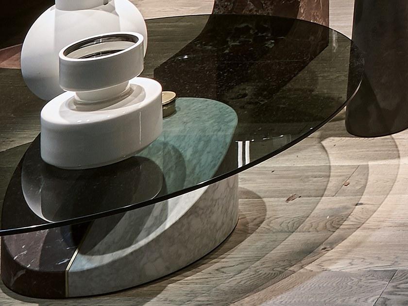 BAXTER Низкий круглый стеклянный журнальный столик для гостиной sun-id-1398073 - Вид №1