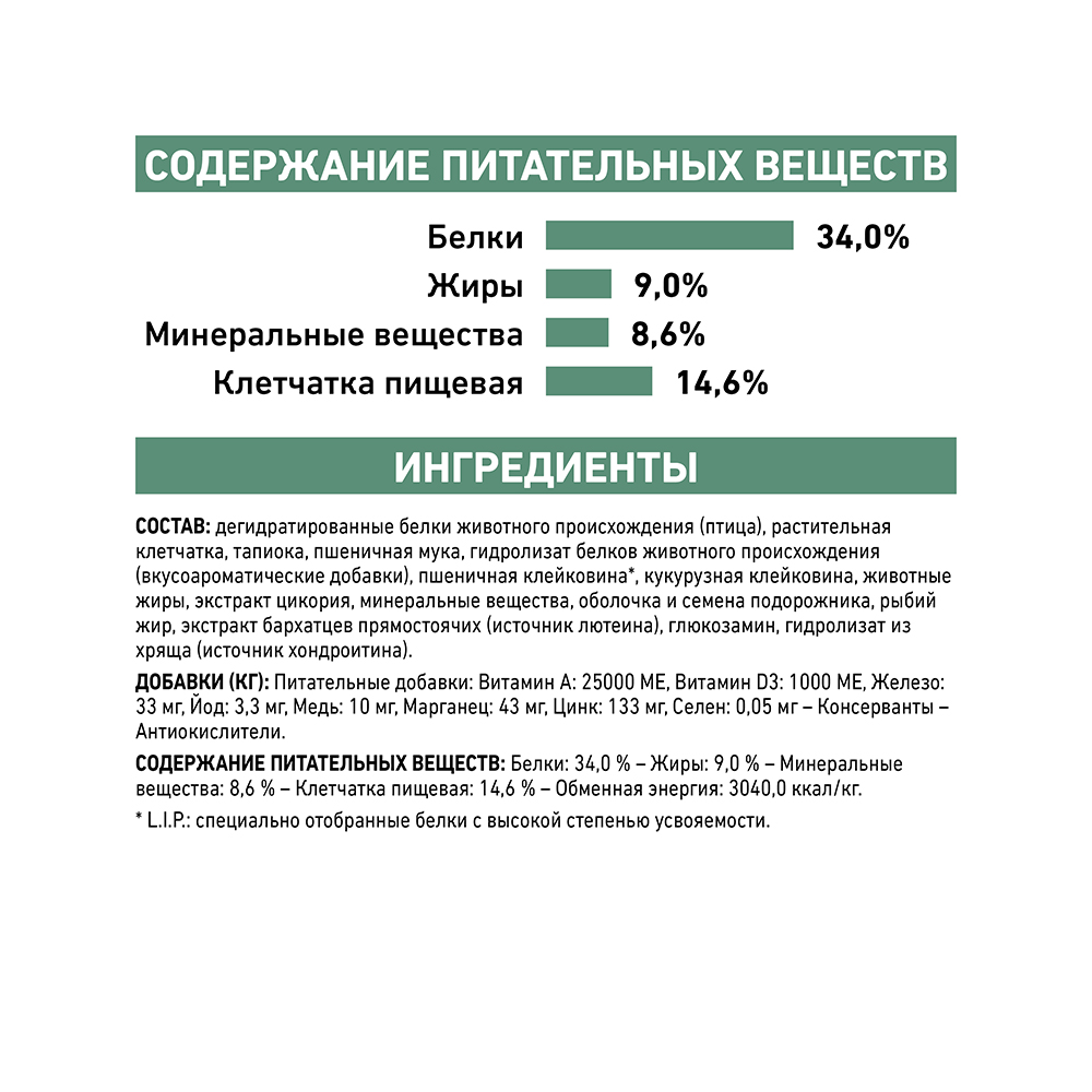 ПР0053536 Корм для кошек Vet Diet Satiety Weight Management SAT34 при ожирении сух. 400г ROYAL CANIN  - Вид №7