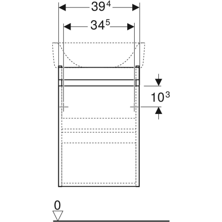 869051000 Шкафчик для раковины Geberit Renova Plan, с одной дверью Geberit  - Вид №15