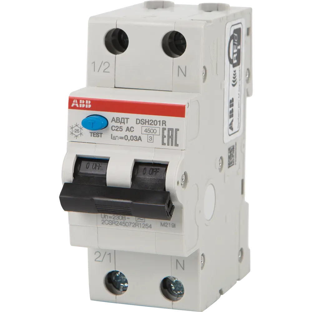 Дифференциальный автомат ABB DSH201R 1P N C25 А 30 мА 4.5 кА АС 2CSR145001R1254 10065887 STLM-2164980 